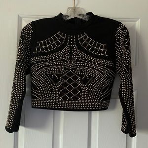 Sexy open belly blouse